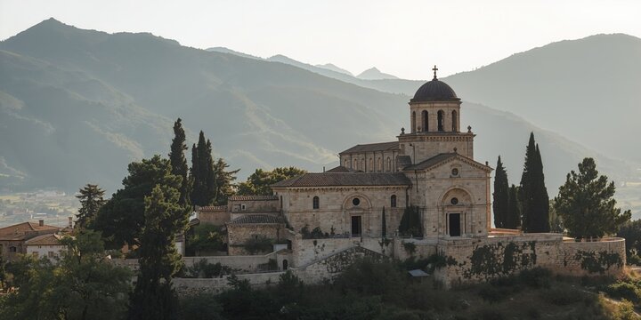 Medieval church and monastery with Templar Knights connections in Cyprus, historical architecture preservation