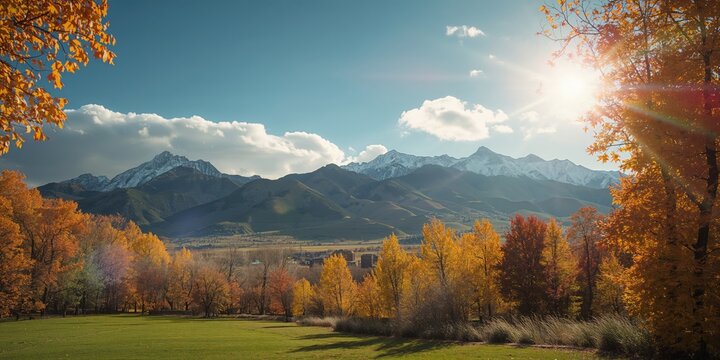 Utahs autumn landscape showcasing colorful tree leaves during fall season