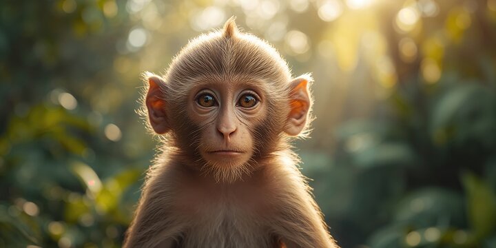 Close-up of Barbary macaque face, primate alertness and natural fur texture, wildlife observation