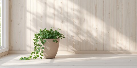 Hedera Helix, common ivy growing in a pot viewed from the side, suitable for background use