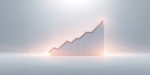 Business term with climbing chart graph showing monthly growth trends, useful for financial analysis