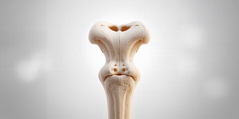 Human radius bone shown from anterior and posterior views, structural details for anatomical study