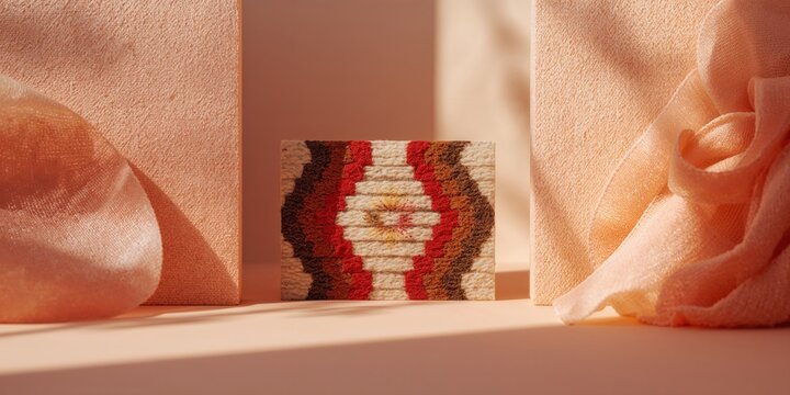 Woolen textile featuring Missoni-inspired multicolor pattern with white, red, brown, black shades, ideal for fabric manufacturing, World Textile Day