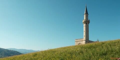 Ancient mosque tower constructed in the 15th century using traditional methods, preservation of Islamic heritage, World Heritage Day