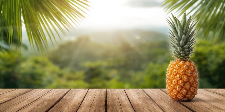 Exotic pineapple in East Timor, tropical fruit for healthy diet
