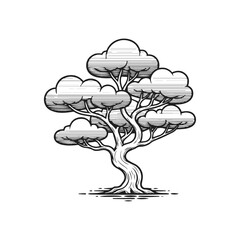 Stylized Bonsai Tree Design Illustration