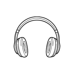 Simple Line Art Headphones
