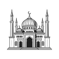 Elegant Islamic Mosque Architecture Outline