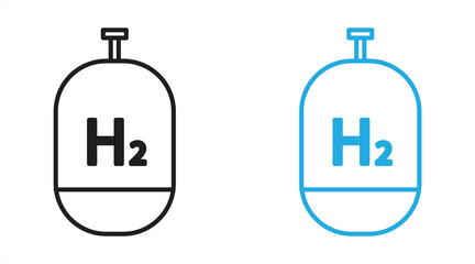 hydrogen gas tank icon, vector illustration