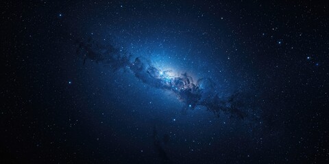 Fototapeta premium Extraterrestrial night sky with distant stars and celestial bodies, suitable for astronomy backgrounds or space-themed layouts