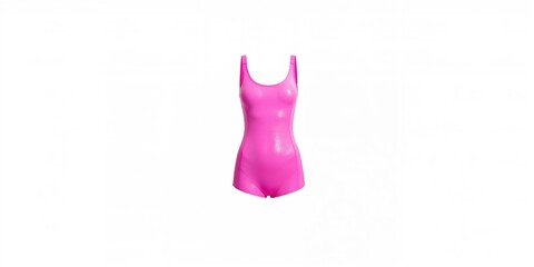 Female diver in pink short wetsuit preparing for underwater activity, focusing on safety gear and mobility