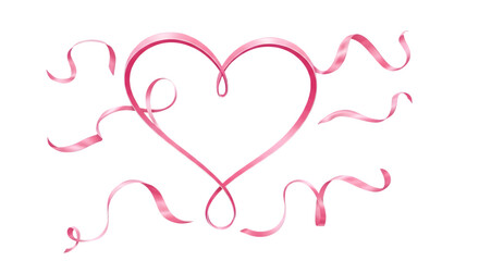 Abstract pink light painting forming a heart shape on a black background