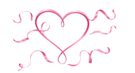 Abstract pink light painting forming a heart shape on a black background