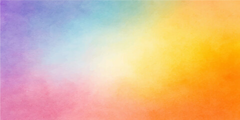 Abstract colorful watercolor background texture with rainbow gradient and vintage art design
