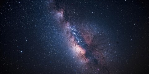 Dark night sky filled with stars and a burst of light in space, serving as a background for text or layout design