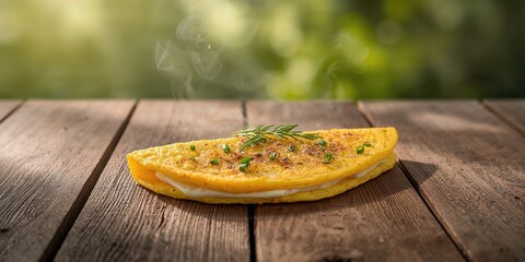 Omelet made with chicken eggs baked in a home kitchen, food safety and preparation techniques