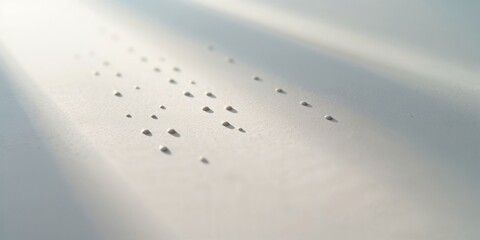 Detailed view of a tactile braille document, used for inclusive communication and accessibility