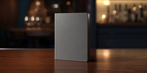Grey cover bill presenter folder designed for restaurant service, aiding staff in order management
