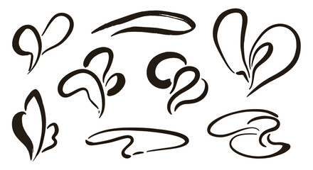 Fototapeta premium Abstract hand-drawn shapes on white backdrop offering versatile design elements for creatives
