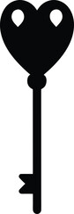 Heart Shaped Key Silhouette