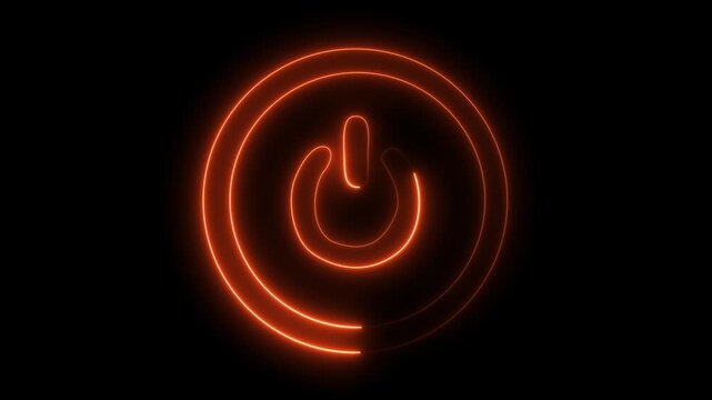 Neon Power On Button Switch Animation Loop
