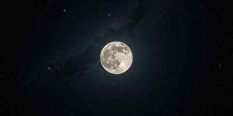 Obraz premium Night sky scene featuring the moon during summer, highlighting celestial observation