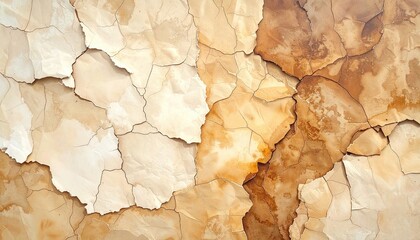 Naklejka premium Torn, stained, aged paper revealing texture