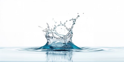 Water splashes isolated on white background serving as UI backdrop, fluid dynamics, World Water Day