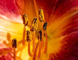 花の花粉のアップ