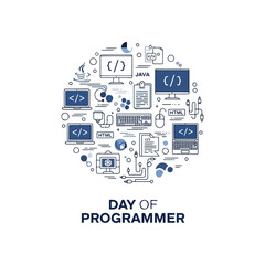 Day of Programmer Coding and Development Icons Sphere