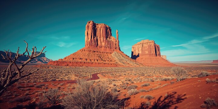 Colorful red rock cliffs during winter sunlight in a river canyon, highlighting geological erosion processes