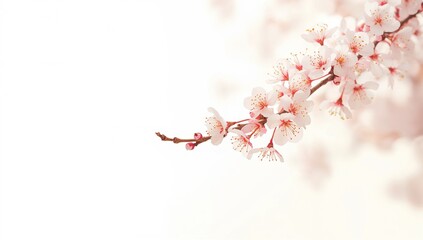 Spring flowering of fruit trees with delicate white flowers, highlighting seasonal tree blossom for botanical observation