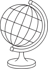 Classroom Globe Line Art ? 3D Outline Vector.eps