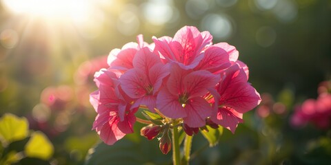 Pink geranium blossoms in detail, suitable for botanical layout or nature-themed UI backgrounds, World Flower Day