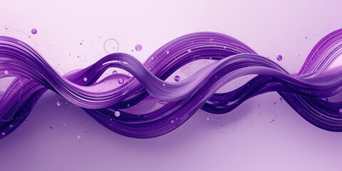 3D abstract purple waves with smooth contours, designed as a digital visual background