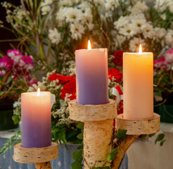 Candles lit in anticipation of Christmas