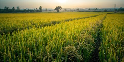 Kerala's landscape features lush rice paddies ready for harvest, agricultural activity during seasonal change