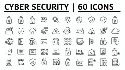Cyber Security Icons A Comprehensive Collection of Digital Protection and Network Safety Symbols