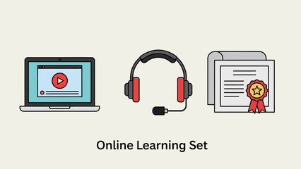 Digital education tools depicting seamless online course completion and certification process