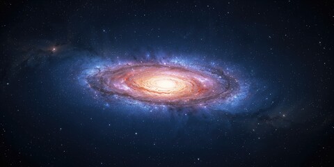 Obraz premium Galaxy with stars and interstellar dust in deep space, cosmic dust distribution for astronomical research