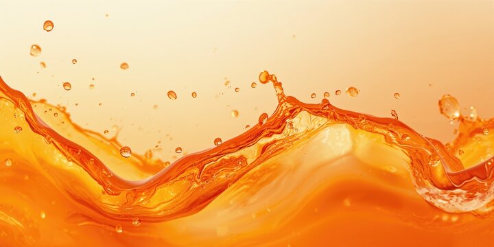 Bright orange splash with smooth waves and bubbles, used as a background pattern in graphic design, Earth Day