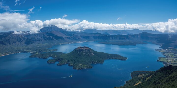Cuicocha Lake along the Loop hike, natural landscape for outdoor recreation and exploration