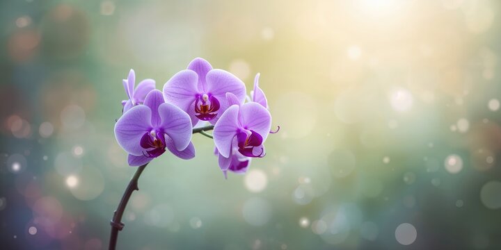 Moth orchids with purple and blue petals used as a decorative floral arrangement, suitable for floral design projects