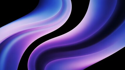 Title: Abstract background with flowing purple and blue gradient waves on a black background