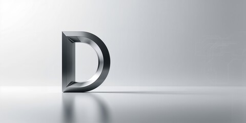 Obraz premium Modern, smart technological letter D, designed for digital display and branding purposes, neutral design elements