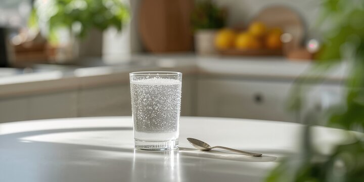 Morning routine featuring water-soluble dietary fiber supplement from psyllium husk, digestive health support