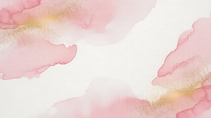 Fototapeta premium Soft watercolor washes of pink and gold create an abstract background