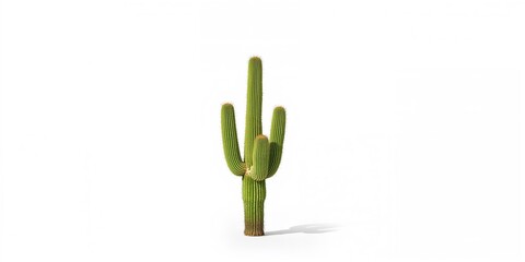 Single cactus on a white background, ideal for plant identification or educational use, World Plant Day