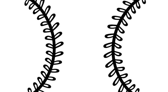 Detailed line drawing of baseball stitches creating a sense of anticipation and excitement