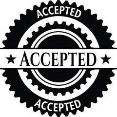 Vintage accepted badge seal illustration